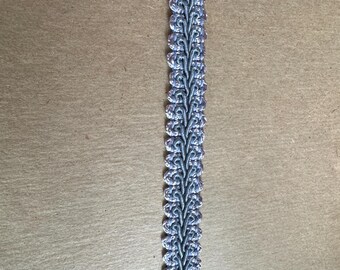 Periwinkle Gimp - 3 yards Vintage Trim New Old Stock 80s Ribbon Upholstery Edging Braid Blue  Purple