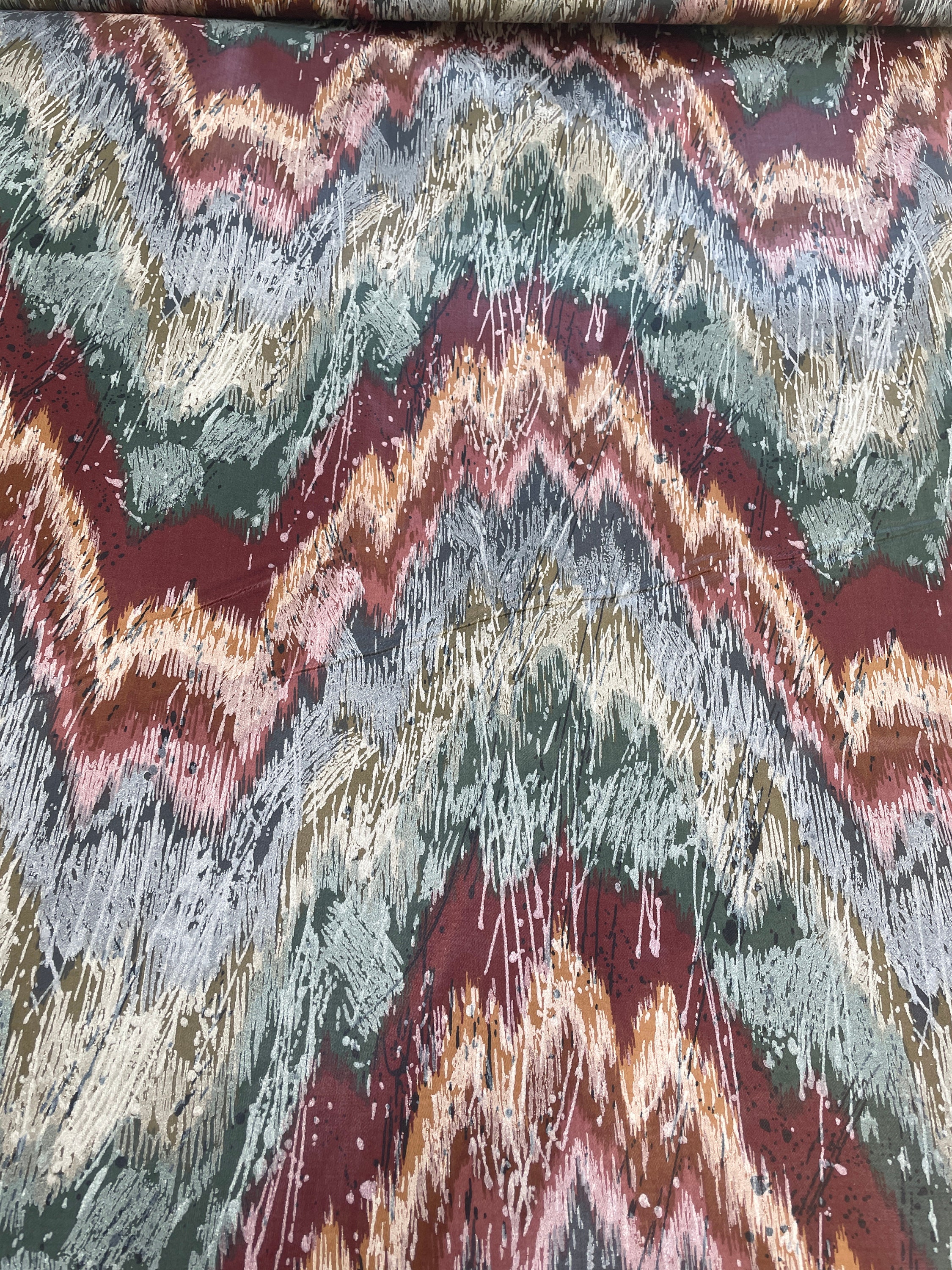 Cool Zig Zag- Vintage Fabric Novelty New Old Stock 70s 80s Cool Zig Zag- Vintage Fabric Novelty New Old Stock 70s 80s