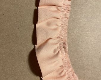 Peach Ruffle- 3 yards Vintage Fabric Trim New Old Stock Dolls Ruffles Gathered Ruffled