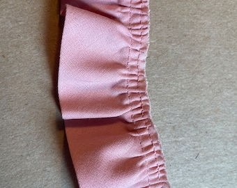 Dusty Pink Fabric Ruffle  - 3 yards Vintage Fabric Trim New Old Stock