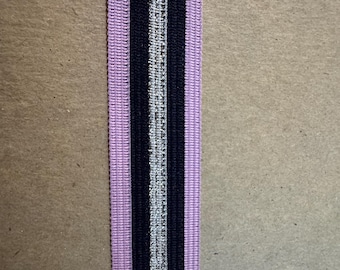 3 yards Lilac Metallic - Vintage Trim Juvenile 70s 80s New Old Stock Fun Striped Ribbon Trim