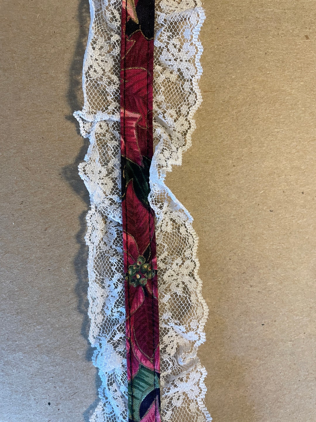 Christmas Floral Ruffle - Vintage Trim New Old Stock Edging Bias ...