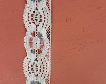 Rainbow Color Lace - Vintage Trim 80s New Old Stock Flat Dolls Doll Clothes