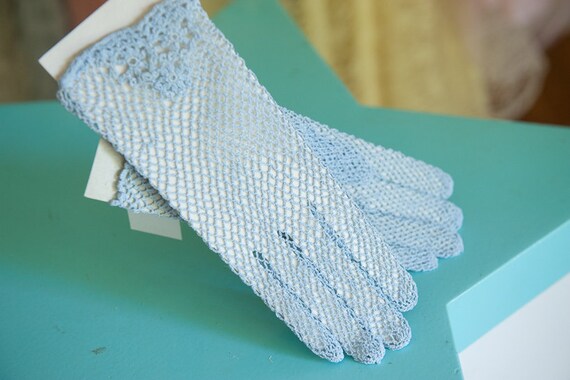 Vintage Lace Gloves - 80s NWT's Madonna Blue