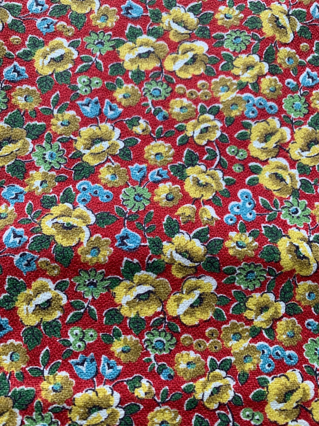 Great Gold Roses Vintage Fabric Flowers New Old Stock Red 50s Etsy