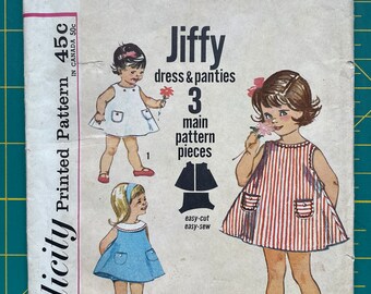 Simplicity 5013 Vintage Pattern - Girls Dress 60s Dress Panties