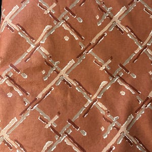 Mod Geometric- Vintage Fabric Rust Brown Curtains Upholstery