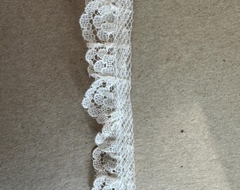 3 yards Gathered Lace - Vintage 80s New Old Stock Ivory Dolls Doll Clothes  Apparel Costumes 3/4 wide Cream