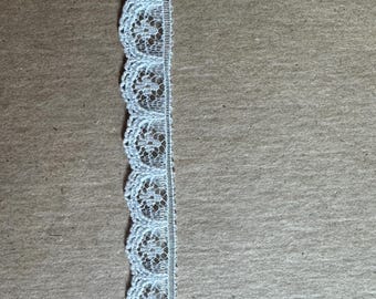 Pretty Light Blue Lace - 3 yards Vintage Fabric Trim New Old Stock Doll Making Floral Pastel Costumes