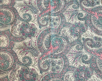 Mod but Pretty Paisley - New Old Stock Vintage Fabric Turquoise Pink Lilac