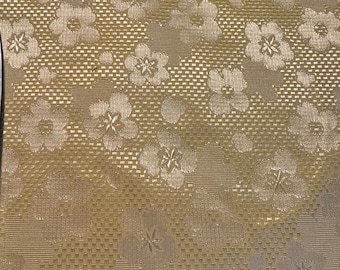 Lemon Yellow Daisies - Vintage Fabric Mod Flowers Floral Novelty Brocade