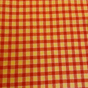 Bright Orange and Yellow Mod Plaid - Vintage Fabric Multi-Colored Wool 70s Deadstock