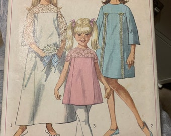 Simplicity 6996 Vintage Pattern - Girls Dress in Two Lengths Size 2