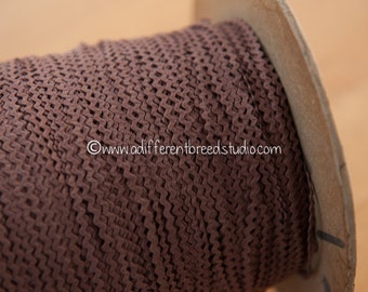 Vintage Brown Cotton Rick Rack Trim: 1/8", 3 Yards, NOS 70s