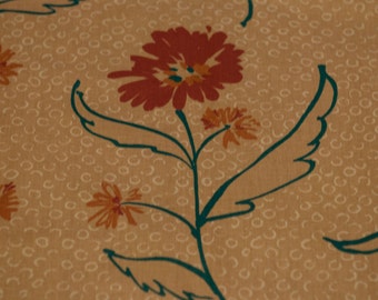 Blooming Floral- Vintage Fabric Graphics 1980 New Old Stock Pretty Fall Tones