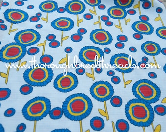 Happy Blooms- Vintage Fabric 60s 70s New Old Stock Great Graphics