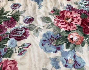 Big Beautiful Blooms - Vintage Fabric 80s Upholstery Curtains