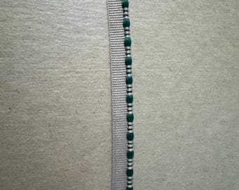 3 yards green and tan Piping - Vintage Trim New Old Stock Upholstery  Edging