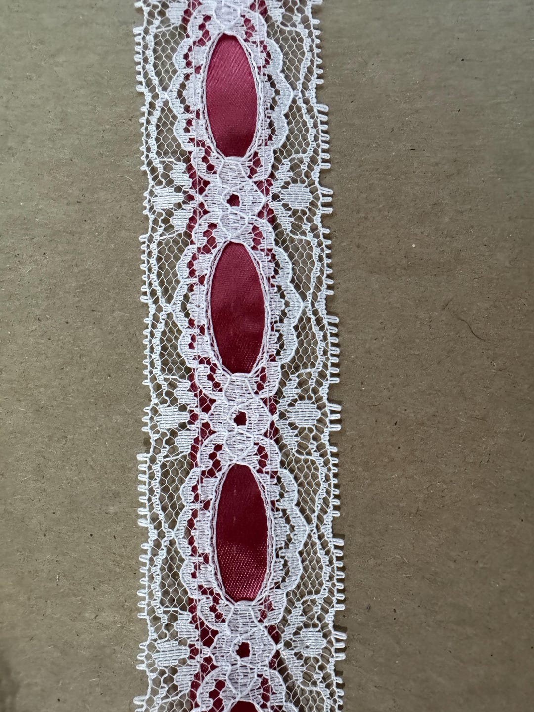 Sunshine Raspberry Laces White Lace With Raspberry Pink - Vintage Trim 80s New Old Stock Dolls ...