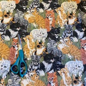 Cats cats and cats - Vintage Fabric Kittens Animals