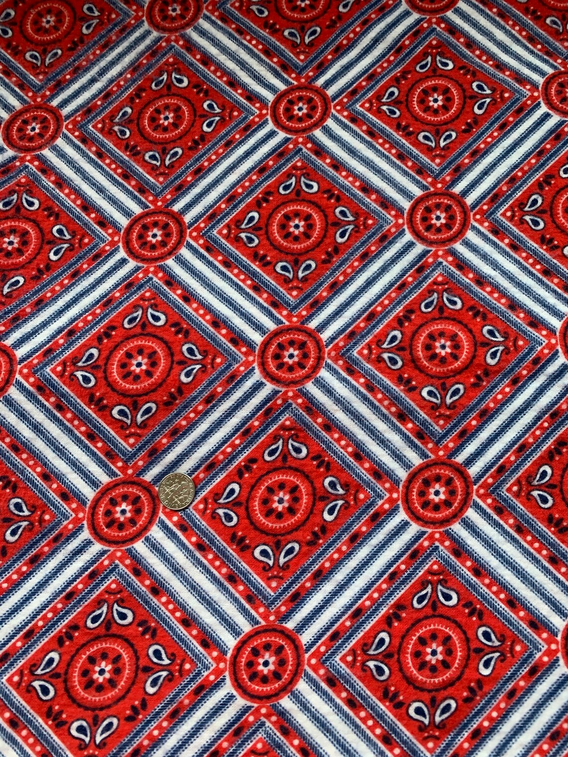 Fun Bandana Vintage Fabric Flannel Brushed Cotton Western Etsy