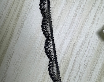 3 yards Black Lace - Vintage Trim New Old Stock Apparel Costumes Halloween