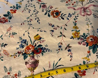 Floral and Ribbon- Vintage Floral New Old Stock Shabby Chic Cottage Romantic Bows