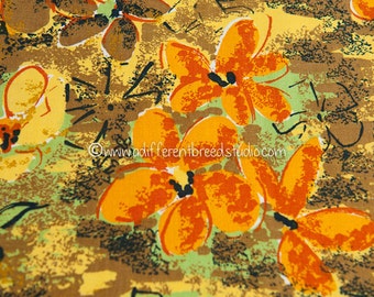 70s Tropical Blooms - Vintage Fabric Mod Island Florals 60s 70s New Old Stock