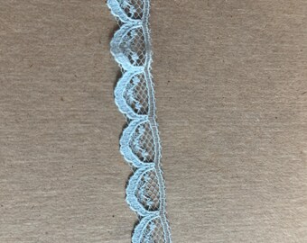 Pretty Light Blue Lace - 3 yards Vintage Fabric Trim New Old Stock Doll Making Floral Pastel Costumes