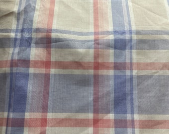 Spring Plaid- Vintage Fabric Summer 80s Apparel Beige Purple Salmon Pink