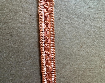 Apricot Gimp - 3 jardy Vintage Trim New Old Stock Edging Braid Brzoskwiniowy
