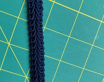 Navy Blue - 3 Meter Vintage Borte Neu Alte Lager 60er 70er Jahre Edging Gimp