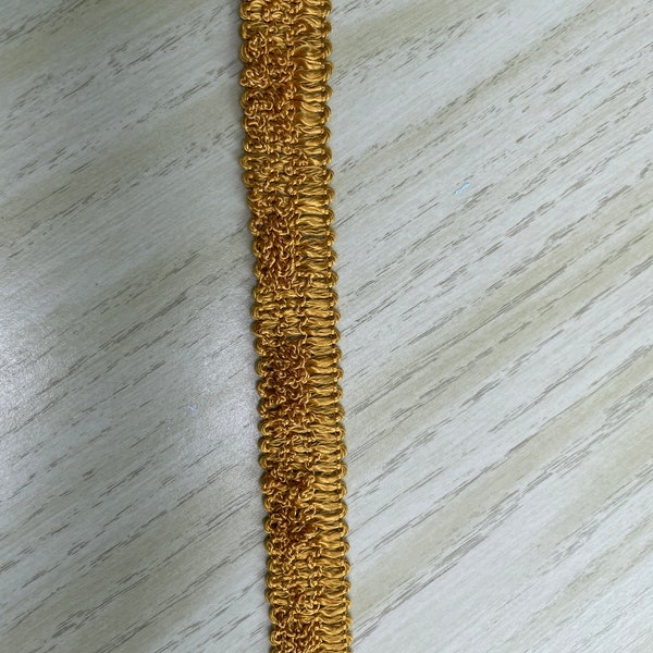 Gold Gimp - 3 yards Vintage Trim New Old Stock 80 Edging Braid Holiday Textured