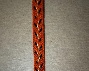 Orange Braid - 3 yards Vintage Trim New Old Stock 80s Edging Fall Autumn BOHO Embroidered