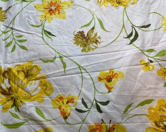 Big Yellow Blooms- Vintage Fabric Deadstock 80s Orange Vines