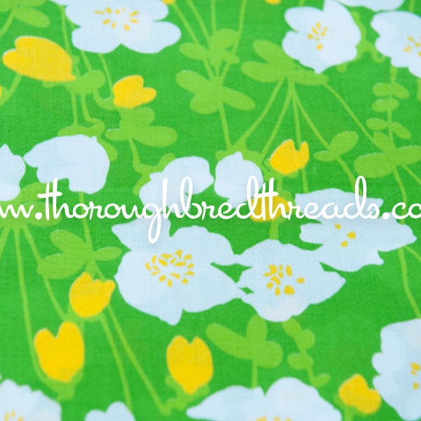 Fun Happy Floral - Novelty Vintage Fabric New Old Stock 36 in wide Garden Wildflowers (Reserved)