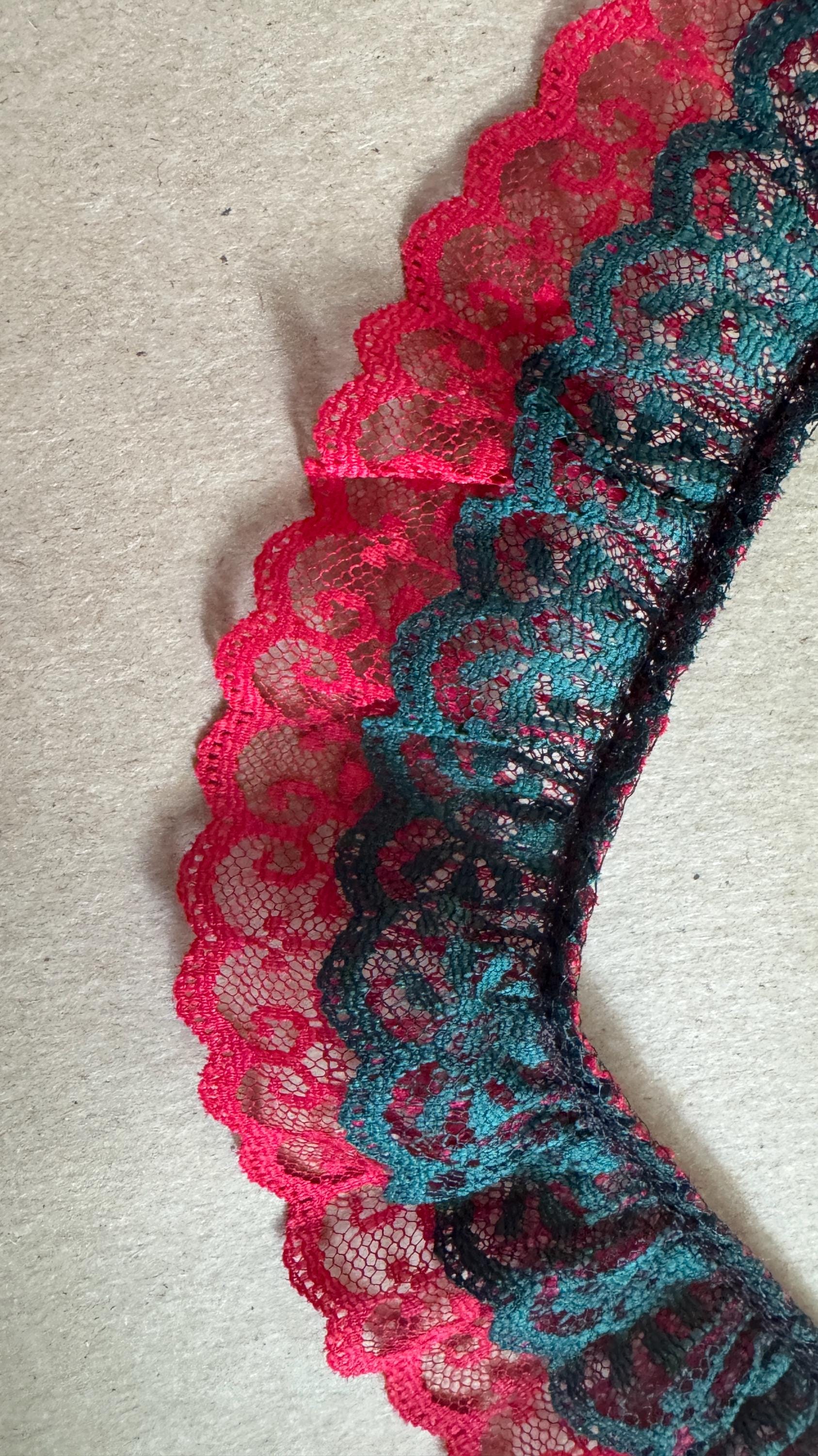 10 yards, 18 cm di larghezza, colorato, elastico, bordatura in pizzo