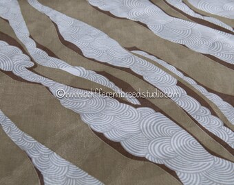 Mod Swirls y más- Vintage Fabric Juvenile 60s 70s Neutros Tonos Marrones Geométricos Puros