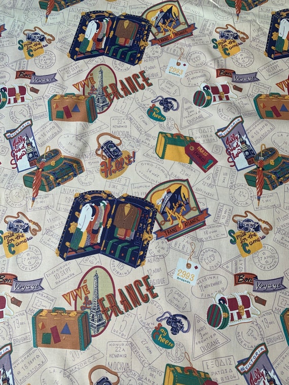 Vintage Travel Novelty Vintage Fabric New Old Stock London Etsy
