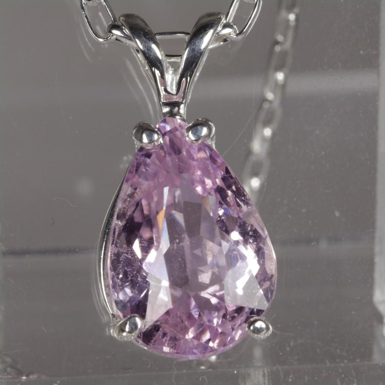 Kunzite, Sterling Pendant, Sterling Chain Free Gift Box, Gift Tag, Gift