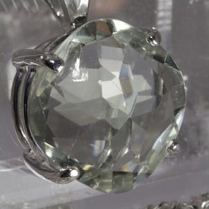Green Amethyst / Prasiolite, Sterling Pendant & Chain  /  S  A  L  E  /  Free Gift Box, Gift Tag, Gift Wrap, Free Shipping