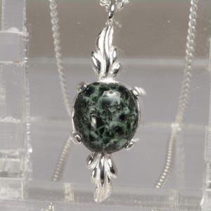 Michigan Greenstone, Isle Royale Greenstone, Michigan State Gem, Chlorastrolite / Sterling Pend & Chain - Free Gift Box, Wrap, Tag, Shipping