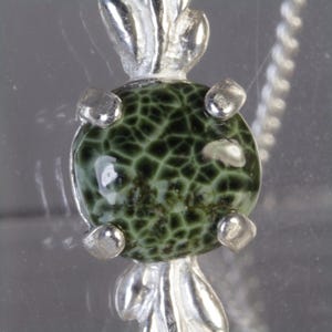 Michigan Greenstone, Isle Royale Greenstone, Michigan State Gem, Chlorastrolite / Sterling Pend & Chain - Free Gift Box, Wrap, Tag, Shipping