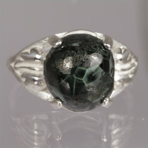 Michigan Greenstone, Isle Royale Greenstone, Michigan State Gem, Chlorastrolite, Sterling Ring / S A L E / Free Gift Box, Wrap, Tag,Shipping