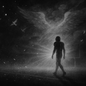 Rest in Peace Football PNG | 4 Football Memorial Background | Stairs to Heaven | RIP Background | American Football Tribute Clipart |