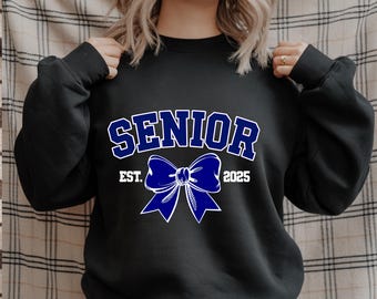 Senior 2025 PNG, Coquette Senior Class Of 2025 PNG, navy blue Bow, Senior 2025 Shirt, Graduation Gift, High School, png files