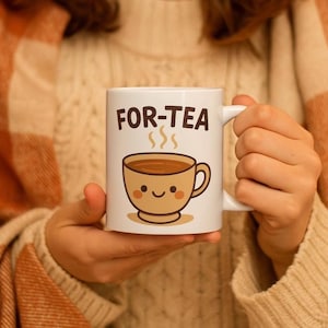Cute Tea Ceramic Mug - Perfect Gift for Tea Lovers, Funny Mug for Friends, Cozy Kitchen Decor, Unique Tea Party Accessory