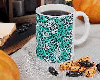 Taza de cerámica con estampado de leopardo, un regalo divertido para amantes de los animales, ideal para el hogar, regalo de cumpleaños, decoración única para la cocina.