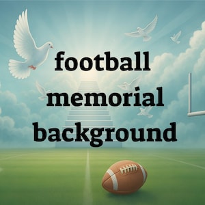 Descansa en paz Fútbol PNG / Fondo conmemorativo de fútbol / Escaleras al cielo / Fondo RIP / Clipart de homenaje al fútbol americano /