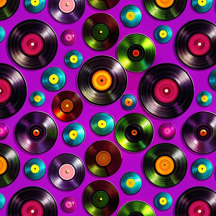 Vinyl Record Seamless Pattern: 5 Digital Papers (digital Download) - Etsy